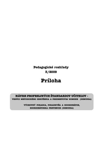 Príloha - Pedagogické rozhľady - Metodicko-pedagogické centrum