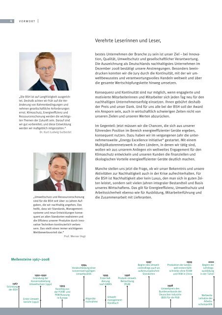 Nachhaltigkeitsbericht - BSH Bosch und Siemens HausgerÃ¤te GmbH