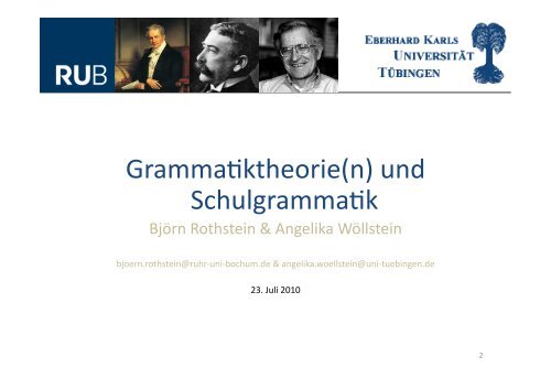 Grammatiktheorie und Schulgrammatik - Regierungspräsidium ...