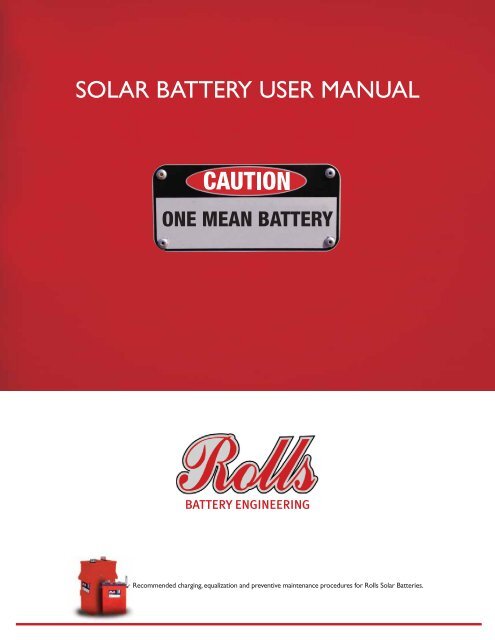 Rolls Surrette S-530 Manual - Wholesale Solar