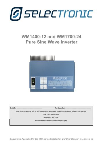 WM1400-12 and WM1700-24 Rev 06 - Selectronic Australia Pty Ltd