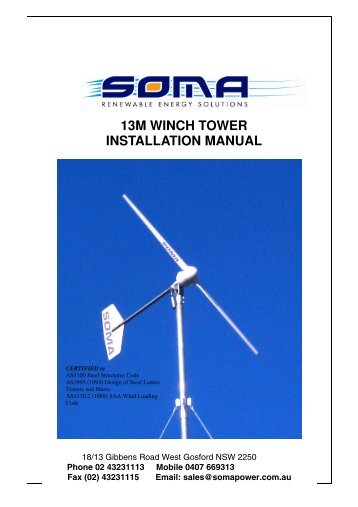 13M WINCH TOWER INSTALLATION MANUAL - Soma Power