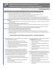 High School Science Proficiency Review #13 Nature of ... - RPDP