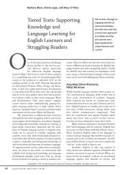 Tiered Texts: Supporting Knowledge and Language ... - RPDP