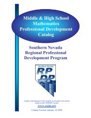 Middle & High School Mathematics Professional ... - RPDP