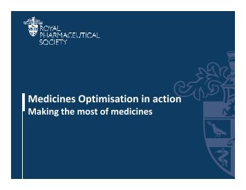 Examples of medicines optimisation services and activities.