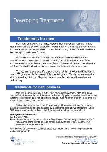 Treatments for men - Royal Pharmaceutical Society