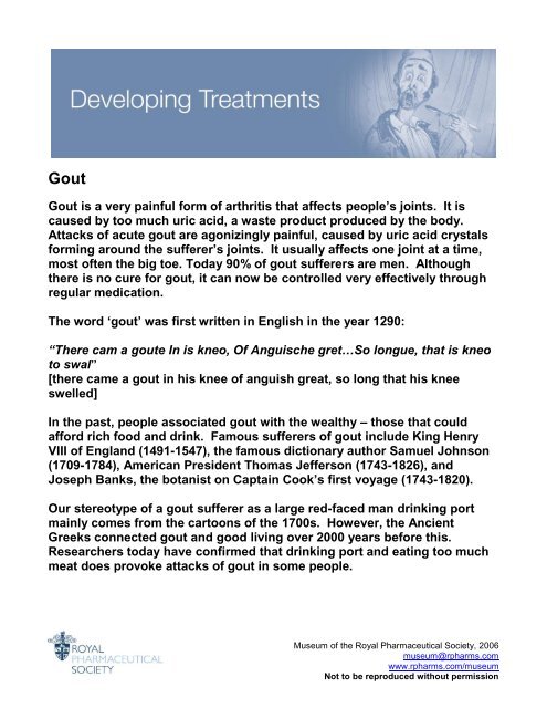 Gout - Royal Pharmaceutical Society