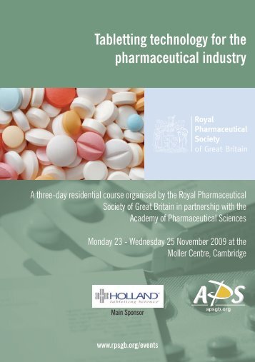 Tabletting technology for the pharmaceutical industry - Royal ...