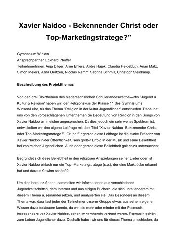 Xavier Naidoo - Bekennender Christ oder Top-Marketingstratege?"