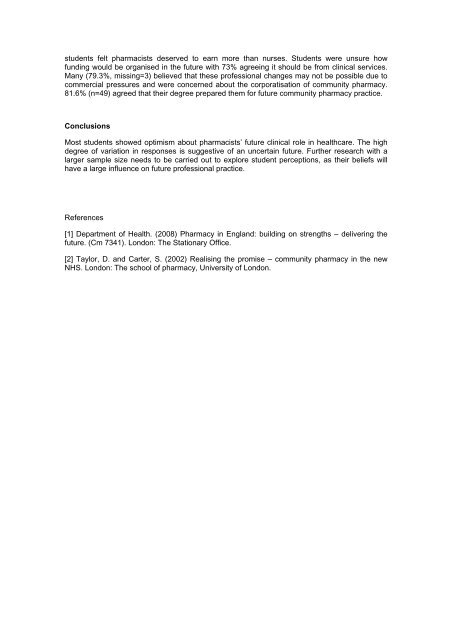 RPS Conference 2010, Abstracts 2010 - Royal Pharmaceutical Society