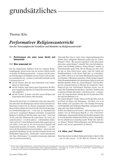 'Loccumer Pelikan' 04/2003 als pdf-Datei - ReligionspÃ¤dagogisches ...