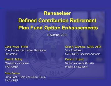 Rensselaer Defined Contribution Retirement Plan Fund Option ...