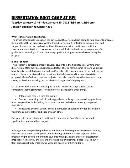 Camp dissertation