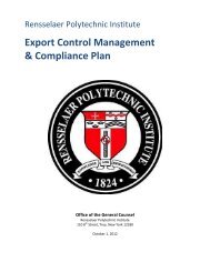 Export Control Plan - Rensselaer Polytechnic Institute