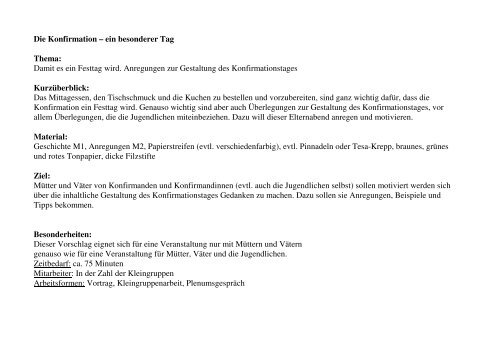 Die Konfirmation - ein besonderer Tag - RPZ Heilsbronn