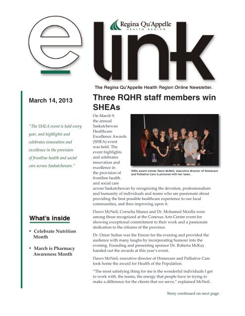 e-link - Regina Qu'Appelle Health Region