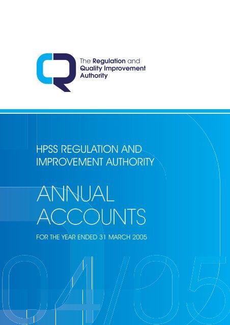 AnnuAl Accounts - Regulation and Quality Improvement Authority