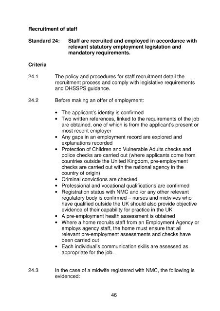 Nursing Home Minimum Standards - Regulation and Quality ...