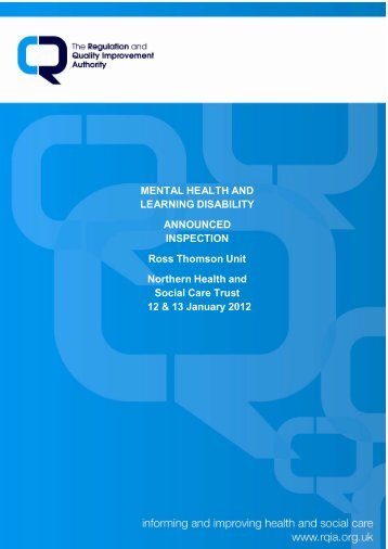 Ross Thomson Unit - Regulation and Quality Improvement Authority