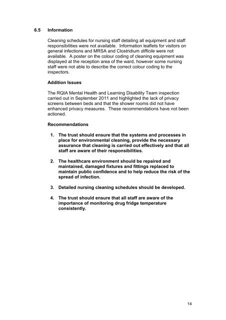 Muckamore Abbey Hospital, Antrim - Regulation and Quality ...