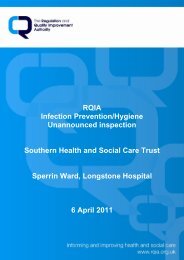Longstone Hospital, Armagh - Regulation and Quality Improvement ...