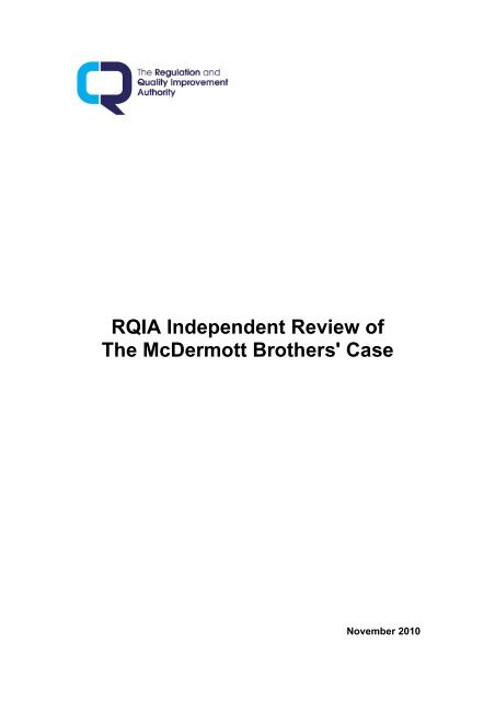 RQIA Independent Review of The McDermott Brothers' Case