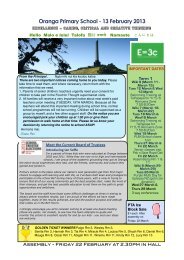 Newsletter 13 March 2013 - Oranga School Website