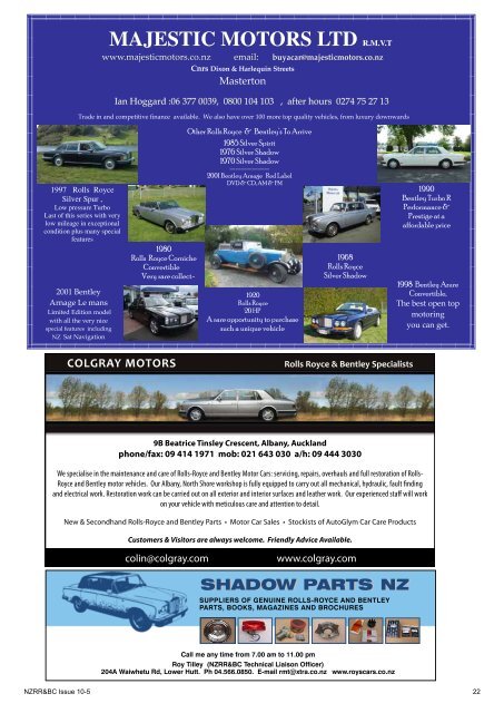 New Zealand Rolls-Royce & Bentley Club Inc - KDA132