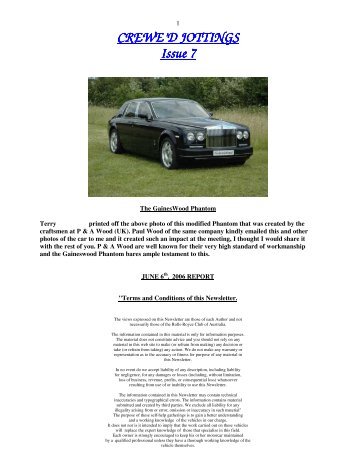 Crewe'd Jottings - The Enthusiasts Website for Roll-Royce & Bentley ...