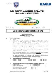 Ausschreibung - Rallye-Renn-& Wassersport-Club Lausitz eV