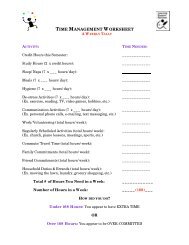 TIME MANAGEMENT WORKSHEET