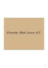 Everyday Math Lesson 4.5