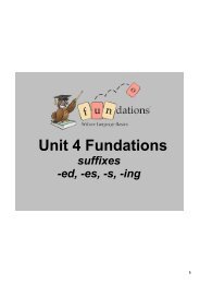 Unit 4 Fundations