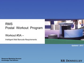 RMS Postal Workout Program Workout #5 - Barcodes - RR Donnelley