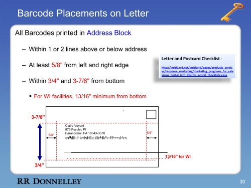 RMS Postal Workout Program Workout #5 - Barcodes - RR Donnelley