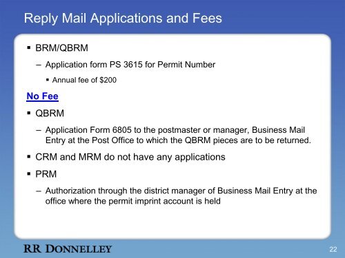 RMS Postal Training - RR Donnelley