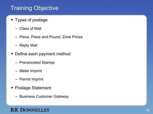 RMS Postal Training - RR Donnelley
