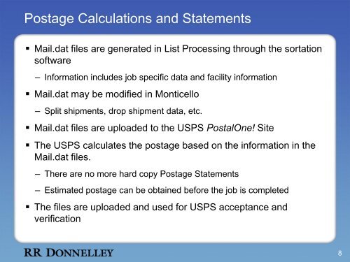 RMS Postal Training - RR Donnelley