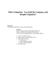 M&A Litigation: You Sold the Company and Bought ... - RR Donnelley