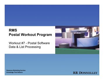 RMS Postal Workout Program - RR Donnelley