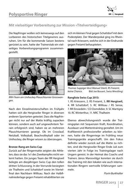 Ringer-Heft 2013 - RR Hergiswil
