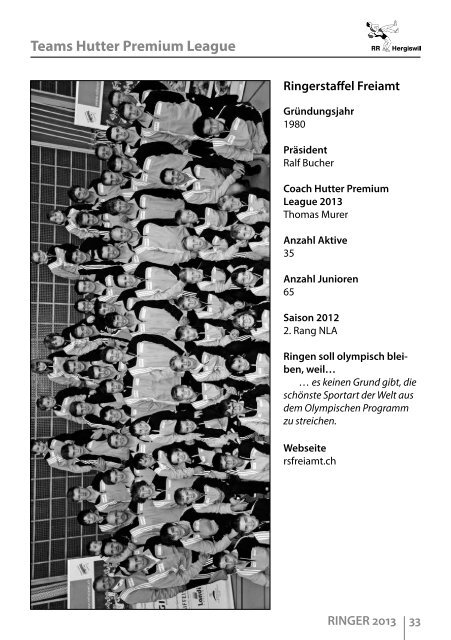 Ringer-Heft 2013 - RR Hergiswil