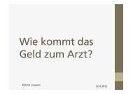 Wie kommt das Geld zum Arzt