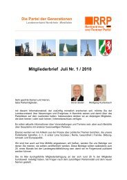 Mitgliederbrief Juli Nr. 1 / 2010 - Rentnerinnen- und Rentner Partei ...