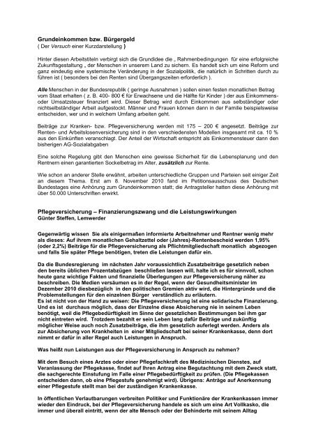 Mitgliederbrief Dezember Nr. 6 / 2010 - Rentnerinnen- und Rentner ...