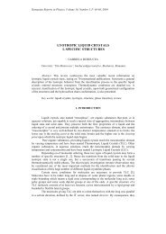 lyotropic liquid crystals i. specific structures - Romanian Reports in ...