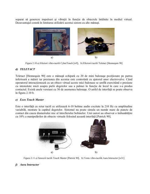 Raport asupra modalitÄÅ£ilor de interac - Robotica si Realitate Virtuala