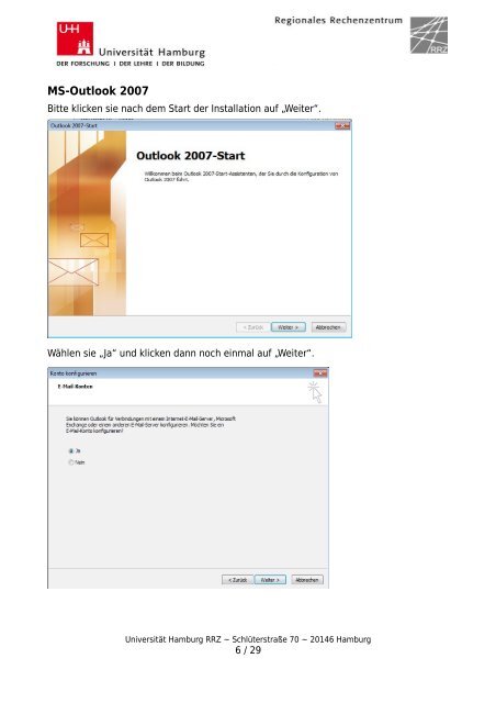 Anleitung POP3 Konfiguration E-Mail-Client Mailhost