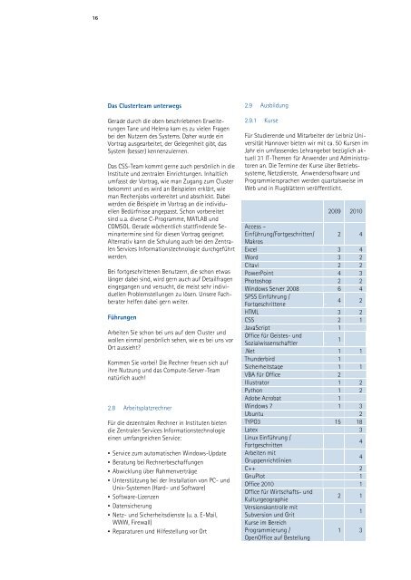 Jahresbericht 2009/2010 - RRZN - Leibniz UniversitÃ¤t Hannover